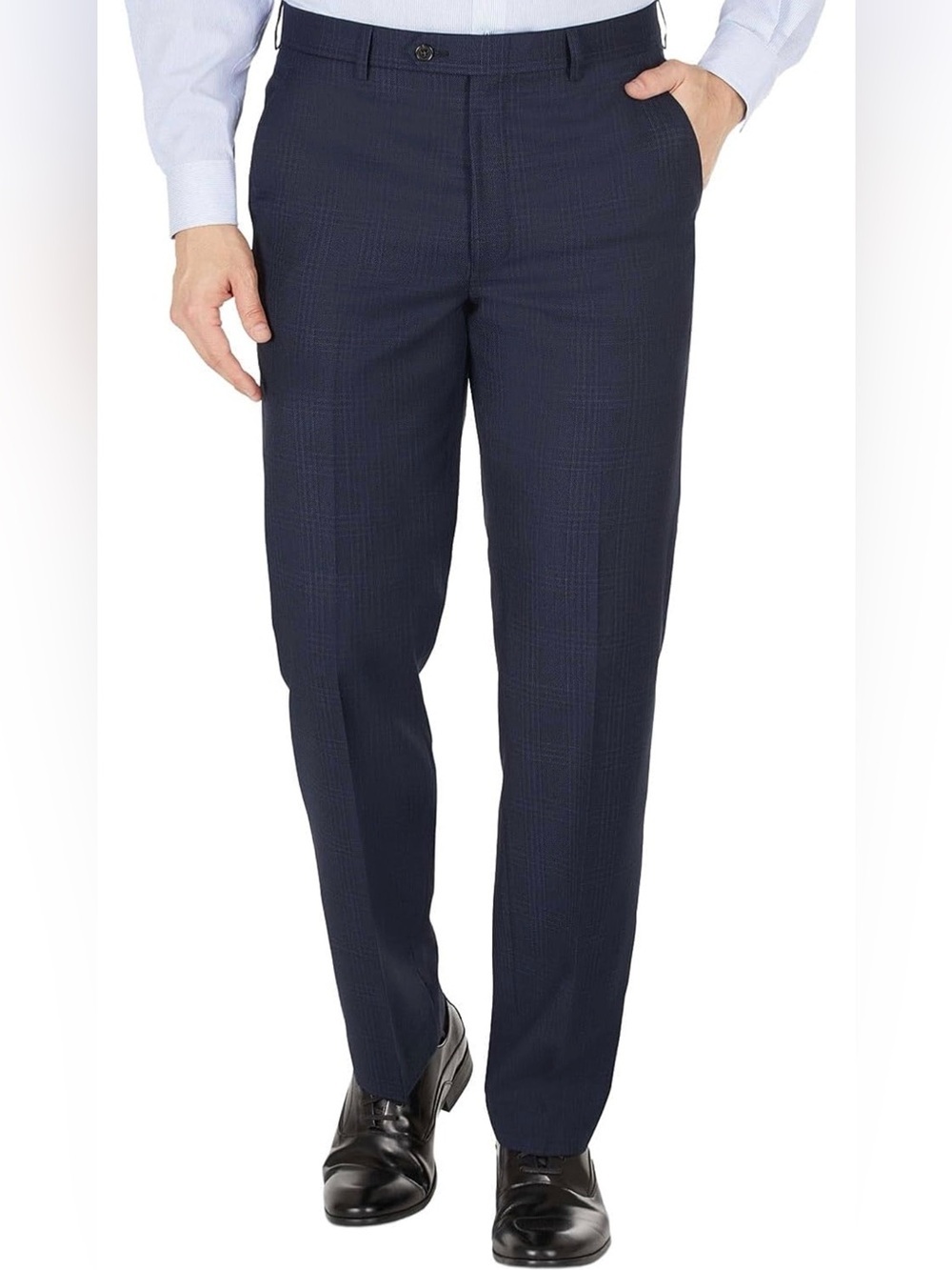 Lauren Ralph Lauren Mens Classic -Fit Wool Plaid Dress Pants 34W x 32L Navy NEW!